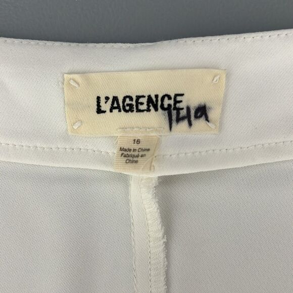 New L'AGENCE Women's Nova Pleated Pants in Ivory Size 16 - Picture 5 of 13